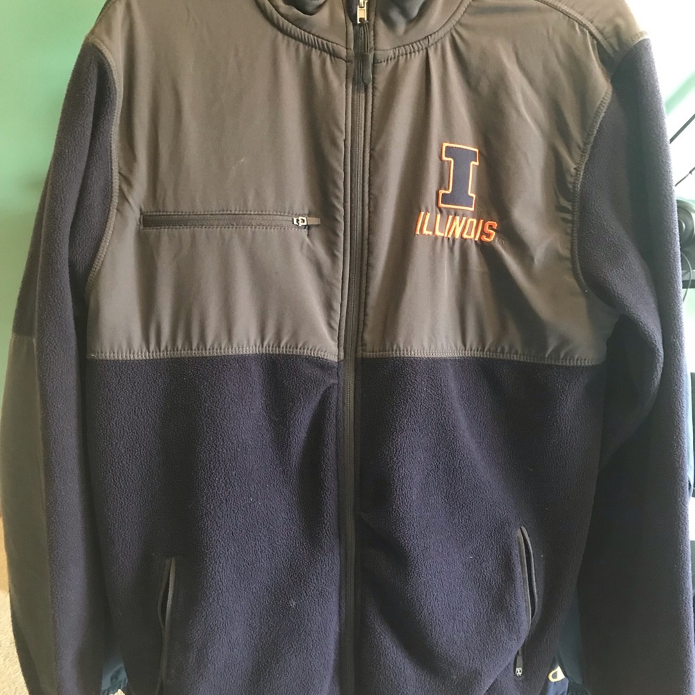 Colosseum Blue and Gray Performance Jacket with Stand-up Collar